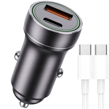 ŁADOWARKA SAMOCHODOWA MOCNA SZYBKA PD 20W USB-C QC 3.0 38W + KABEL USB C