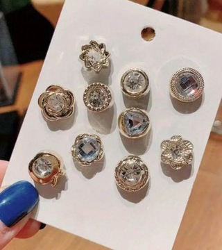 Запонки ХРУСТАЛЬ БРОШЬ булавка для украшения и сна на декольте 10 шт