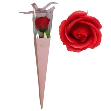 Ароматная мыльная роза в розовом конусе ПОДАРОК ​​к концу учебного года.