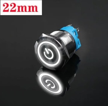 Przycisk przełącznik przyciskowy SPDT On-On metalowy 22mm LED 230V bi