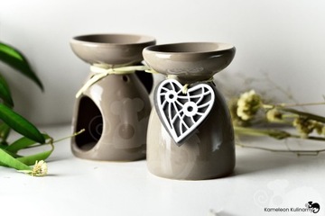 КАМИН КЕРАМИЧЕСКИЙ для эфирных масел, ароматических восков, СЕРДЦЕ КОРИЧНЕВЫЙ КОРИЧНЕВЫЙ