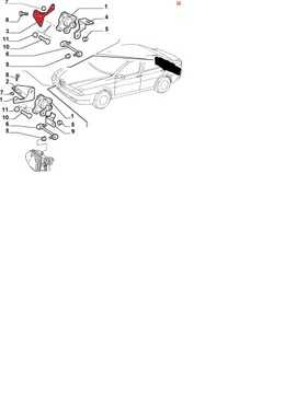 ALFA ROMEO 166 FL DRŽÁK DRŽÁKY POTENCIOMETR XENON ZADNÍ DO SÁNĚK