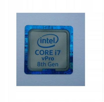Naklejka Intel Core i7 vPro 8th Gen 18 x 18mm 114b