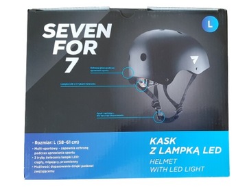 Kask Seven For 7 z lampką LED rozm L 58-61 cm czarny