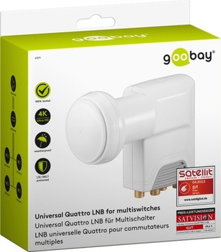 Goobay 67271 Konwerter satelitarny Universal Quattro LNB LTE/DECT 4K 0.1dB