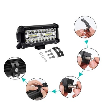 LAMPA ROBOCZA DO CIĄGNIKA LED BAR 17cm 120W 12 24V CREE DALEKOSIĘŻNA