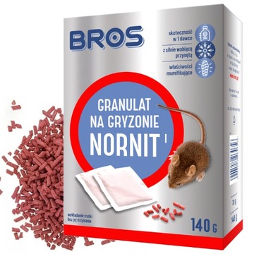 Nornit Trutka na Gryzonie Granulat na Nornice 140g Bros