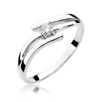 Pierścionek W-245 0,10ct brylanty białe złoto 585