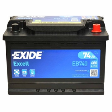 EXIDE EB740 EXCELL 74Ач 680А P+ EB 740