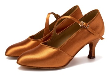 BUTY DO TAŃCA STANDARDU DELIKATNE BRĄZOWE 6,5cm