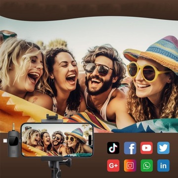 БЕСПРОВОДНОЙ СВЯЗАННЫЙ МИКРОФОН 2 МИКРОФОНА USB C APPLE ANDROID POWERBANK