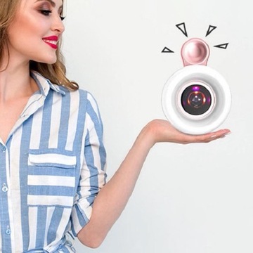 Лампа для селфи на телефоне с кольцевым зажимом 53 светодиода, розовая