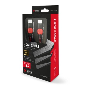 Кабель HDMI 2.0, предназначенный для ПК, красный-черный 3,