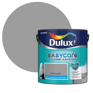 DULUX EASY KUCHNIA ŁAZIENKA Mocny grafit 2,5L Mat FARBA DO ŚCIAN I SUFITÓW