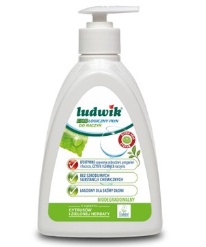 Płyn do naczyń, cytrusy i zielona herbata, pompka, 475ml, Ludwik Eko