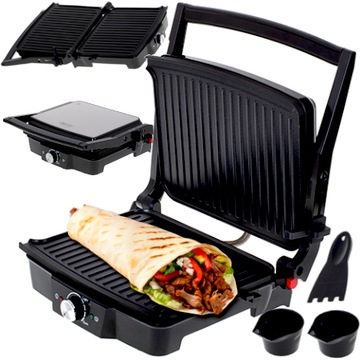 Duży Elektryczny Grill Kontaktowy Rozkładany Toster XXL Moc 2500W Panini