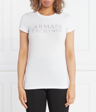 T-shirt damski okrągły dekolt Armani Exchange rozmiar L
