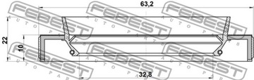 Уплотнение вала FEBEST 95HBS-34631022L