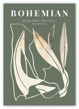 BOHO abstrakcja ZIELEŃ PLAKAT B1 100x70cm #W13