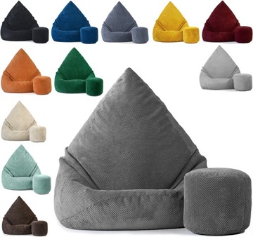 PUFA WOREK WELUR XXXXL + PREZENT GRATIS | MEGA PLUSZOWY FOTEL SAKO PREMIUM