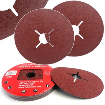 TARCZA FIBROWA DYSK FIBROWY FIBRA 125MM P80 10szt.