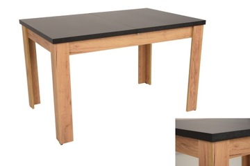 Stół rozkładany 80x120/160 cm CRAFT blat CZARNY