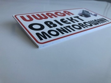 Tabliczka PCV ZNAK OBIEKT MONITOROWANY 40x20 cm