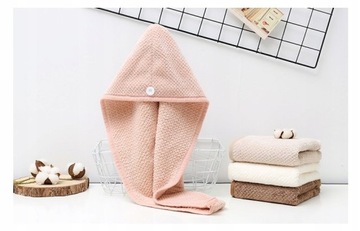 ПОЛОТЕНЦЕ-ТЮРБАН ДЛЯ ВОЛОС МИКРОФИБРЫ, МЯГКИЙ БЕЖЕВЫЙ