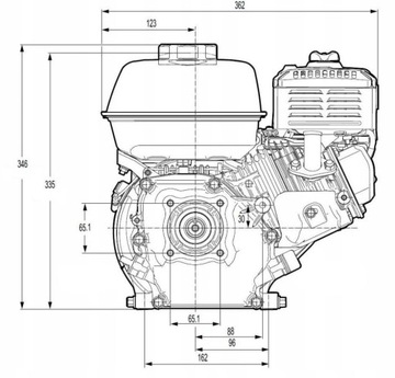 GX160 7 Л.С. СОСТАВ ДВИГАТЕЛЯ + ШКИВ УПЛОТНЕНИЯ + МАСЛО + КЛИНОВЫЙ ВАЛ 20 ММ