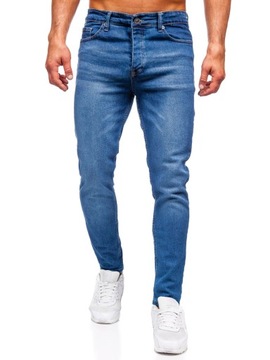 SPODNIE JEANSOWE MĘSKIE SLIM FIT GRANATOWE 6430 DENLEY_34/L