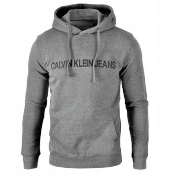 BLUZA MĘSKA CALVIN KLEIN JEANS LOGO SZARA R. M