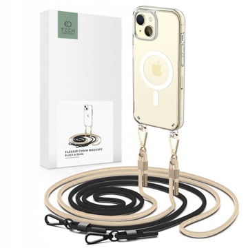 TECH-PROTECT - ETUI CASE TPU NA SMYCZY PASKU DO IPHONE 15 - CRYSTAL BEIGE