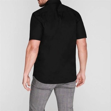 Czarna koszula z krótkim rękawem Pierre Cardin, Rozmiar 3XL
