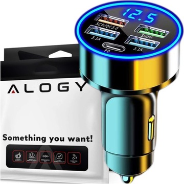 АВТОМОБИЛЬНОЕ ЗАРЯДНОЕ УСТРОЙСТВО 4X USB QC 3.0 + USB C PD 20 Вт БЫСТРО МОЩНОЕ ДЛЯ ВАШЕГО ТЕЛЕФОНА