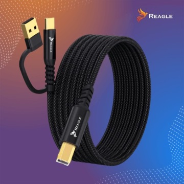 USB КАБЕЛЬ ДЛЯ ПРИНТЕРА 5M СКАНЕРА 2IN1 USB-A USB-B HP BROTHER EPSON + USB-C