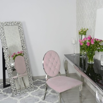 Lustro glamour z kryształkami stojące duże ozdobne