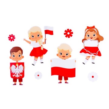DEKORACJA PATRIOTYCZNA OKIENNA - DUŻE DZIECI (8 ELEMENTÓW) - LearnHow