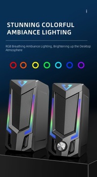 Настольные стереодинамики с питанием от USB и светодиодной подсветкой — аудиоразъем 3,5 мм