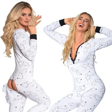 PIŻAMA KOMBINEZON ONESIE DO SPANIA Z KLAPKĄ SLEEPDO ASHY r.S