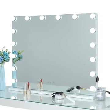 LUSTRO PODŚWIETLANE DO MAKIJAŻU HOLLYWOOD MIRROR 70 X 55 CM DOTYKOWE