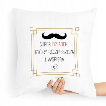 PODUSZKA PREZENT NA DZIEŃ DZIADKA SUPER DZIADEK z Nadrukiem ze Zdjęciem