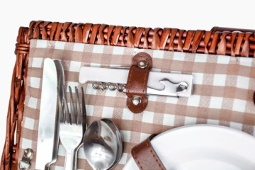 Корзина для пикника Плетеная корзина Termotorba Набор столовых приборов Большие тарелки