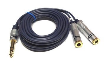 Kabel duży JACK 6,3mm 2x gniazdo rozgałęźnik 3m