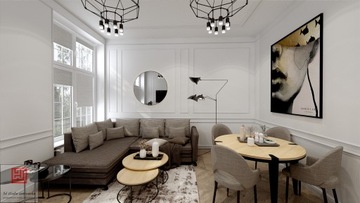 PROJEKT WNĘTRZ wizualizacje KUCHNIA ŁAZIENKA SALON