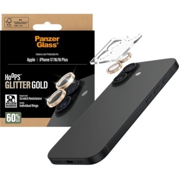 Sklo na fotoaparát PanzerGlass pro iPhone 17 16 Plus 16, silné aplikátor