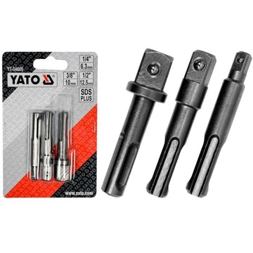 Zestaw 3 adapterów SDS+ do nasadek YATO YT-04686
