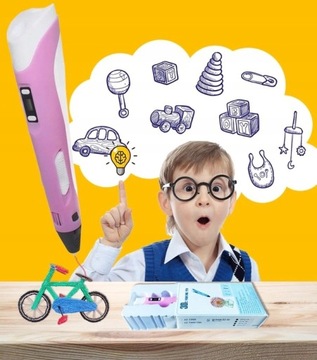 НАБОР 3D РУЧКИ ДЛЯ ДЕТЕЙ ПРИНТЕР MAGIC PEN + PLA КАРТРИДЖИ 160 МЕТРОВ