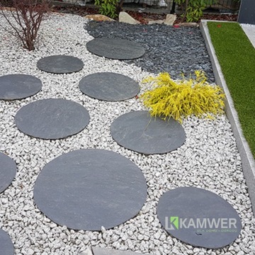 KAMIEŃ NA ŚCIEŻKĘ ŚCIEŻKOWY STEP OKRAGŁY ŚR. 40cm GRAFITOWY NERA OGRODOWY