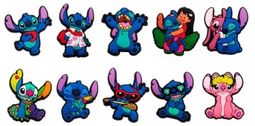 ПУГОВИНКИ ДЛЯ ОБУВИ украшения типа CROCS KROKS Lilo и Stitch 10 шт в 1