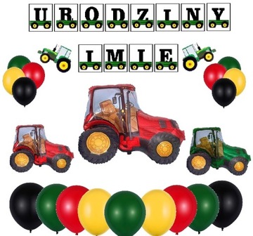 BALONY zestaw na urodziny FARMA TRAKTOR baner IMIĘ